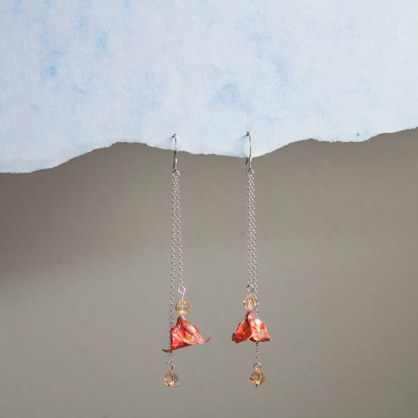 Drop Tulip Origami Earrings