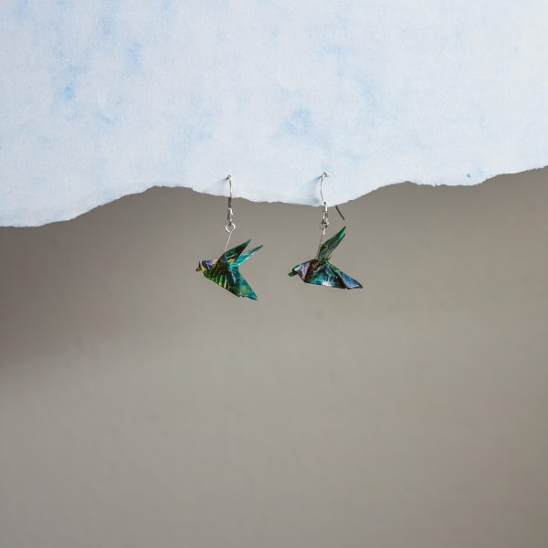 Hummingbird Origami Earrings