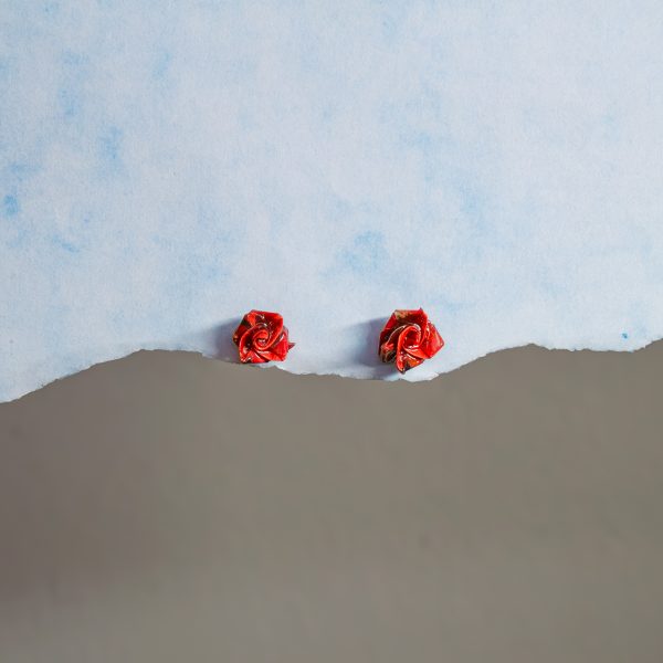 Rose Stud Origami Earrings