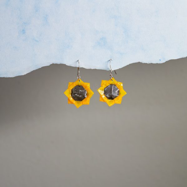 Sunflower Origami Earrings